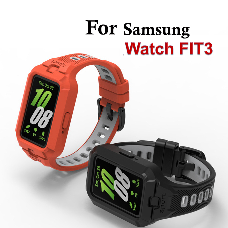 Silicone Band Replacement - Strap+Case for Samsung Galaxy Fit 3