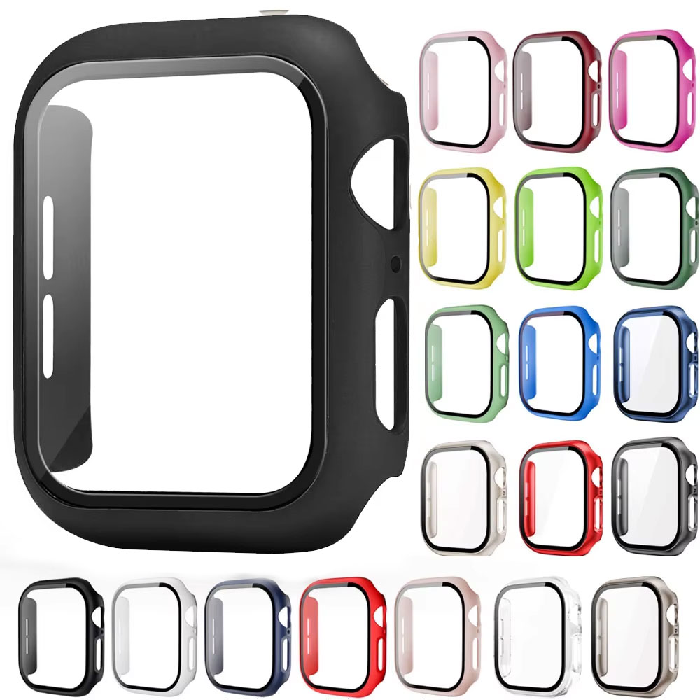 Smartwatch Case - Tempered Glass Screen Protector Case Cover