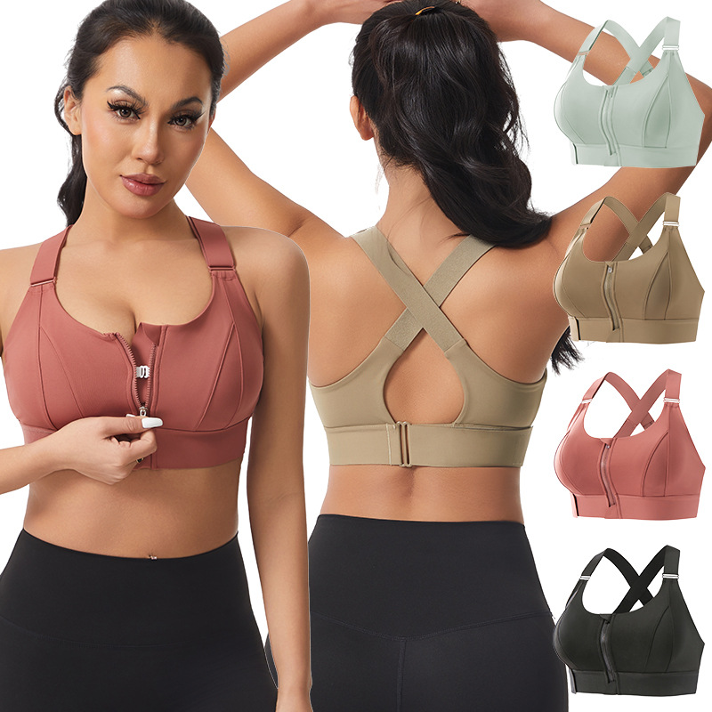 Rugged Sport Strap - Women's High-Impact Sports Bra Wire-Free Push-Up