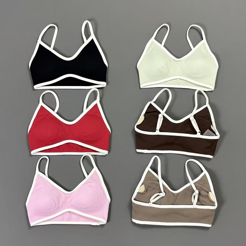 Rugged Sport Strap - Women Contrastline Yoga Bra V Neck