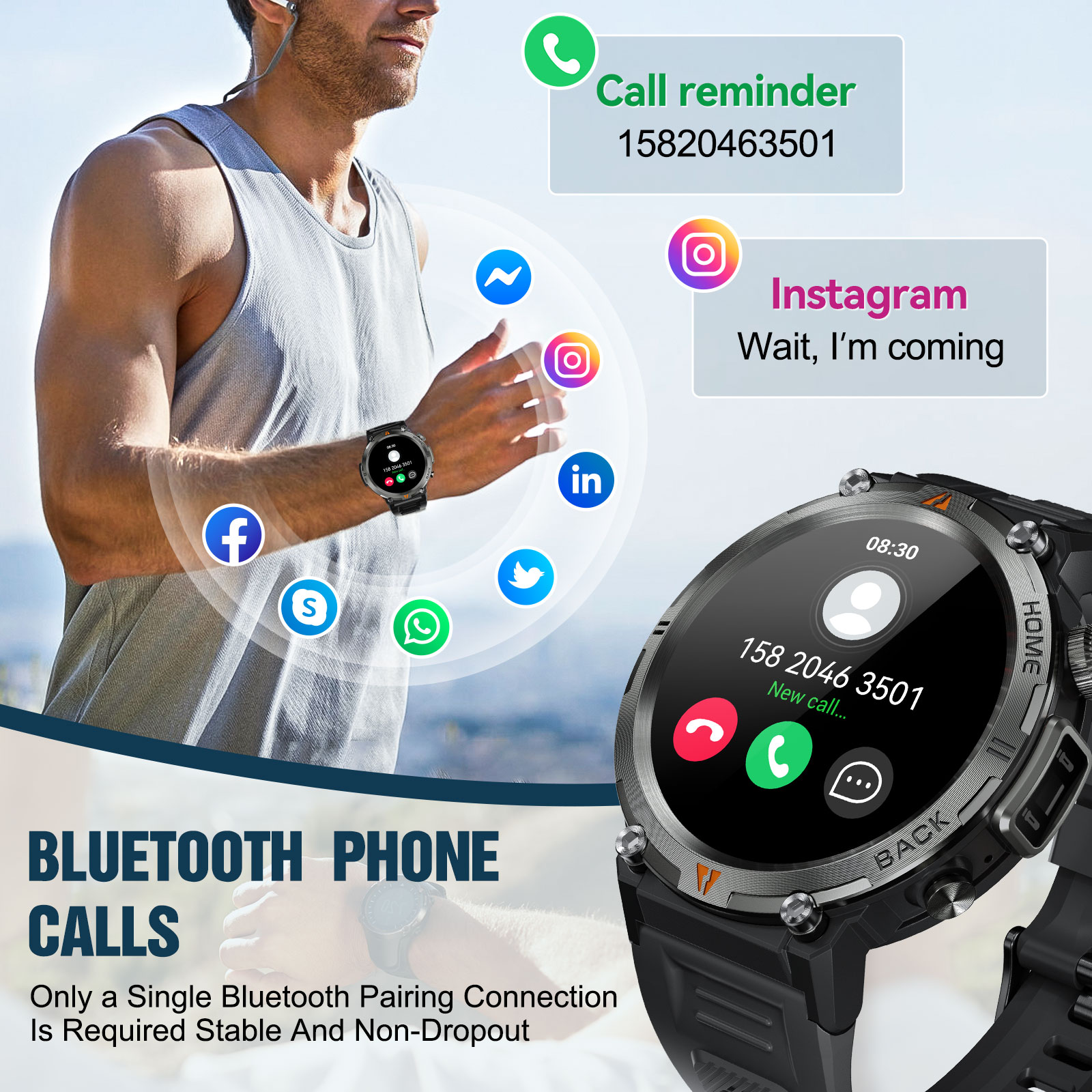 EIGIIS KE3 Bluetooth Call Smar - огляд і ціна Smartwatch Faces